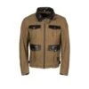 Helstons Joey Canvas Cotton Leather Kraft Brown Jacket -Helstons Store 0002s 0031 joey
