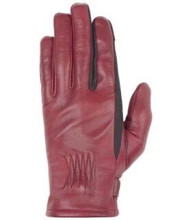 Helstons Candy Summer Leather Burgundy Grey Gloves