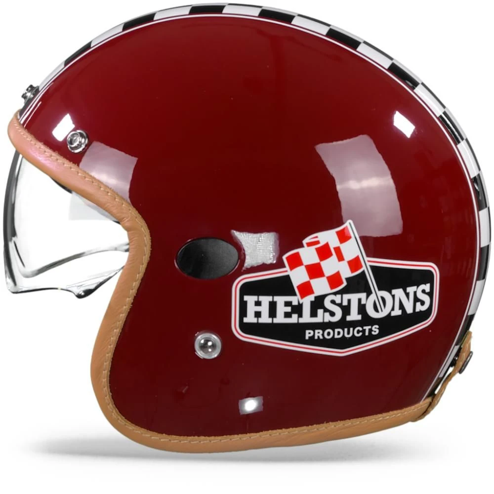 Helstons Flag Carbon Fiber Burgundy Jet Helmet 8 Helstons Flag Carbon Fiber Burgundy Jet Helmet - Image 6