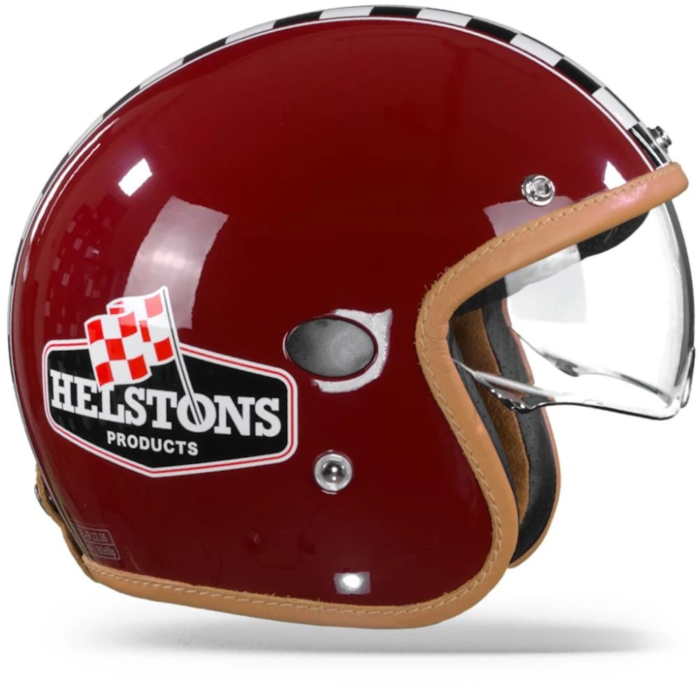 Helstons Flag Carbon Fiber Burgundy Jet Helmet 6 Helstons Flag Carbon Fiber Burgundy Jet Helmet - Image 4