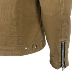 Helstons Cher Canvas Cotton Leather Kraft Brown Jacket -Helstons Store cher kaki 3