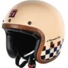 Helstons Course Carbon Fiber Beige Blue Red Jet Helmet -Helstons Store helstons course helmet carbon fiber beige blue red