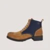 Helstons Deville Leather Armalith Gold Blue Shoes -Helstons Store helstons deville leather armalith gold blue shoes