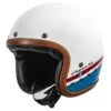 Helstons Evasion Carbon Fiber White Blue Red Jet Helmet -Helstons Store helstons evasion helmet carbon fiber white blue red