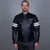 Helstons Jake Speed Leather Buffalo Black White Jacket -Helstons Store helstons jake speed leather buffalo black white jacket 1