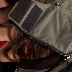 Helstons Selena Fabrics Black Kaki Jacket -Helstons Store helstons selena fabrics black kaki jacket 3