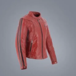 Helstons Victoria Leather Rag Red Jacket -Helstons Store helstons victoria leather rag red jacket 3 3