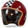 Helstons Flag Carbon Fiber Burgundy Jet Helmet -Helstons Store helstonsflagred frontpage