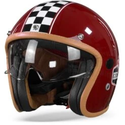 Helstons Flag Carbon Fiber Burgundy Jet Helmet