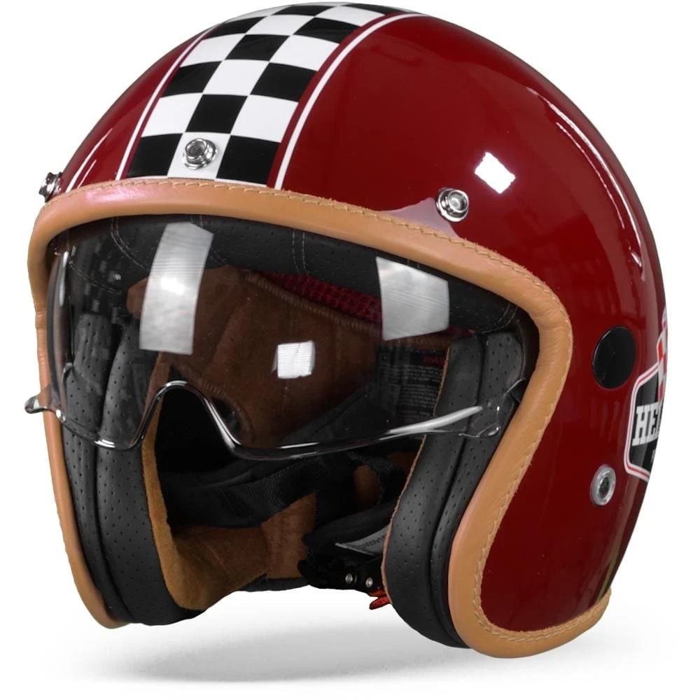 Helstons Flag Carbon Fiber Burgundy Jet Helmet 3 Helstons Flag Carbon Fiber Burgundy Jet Helmet